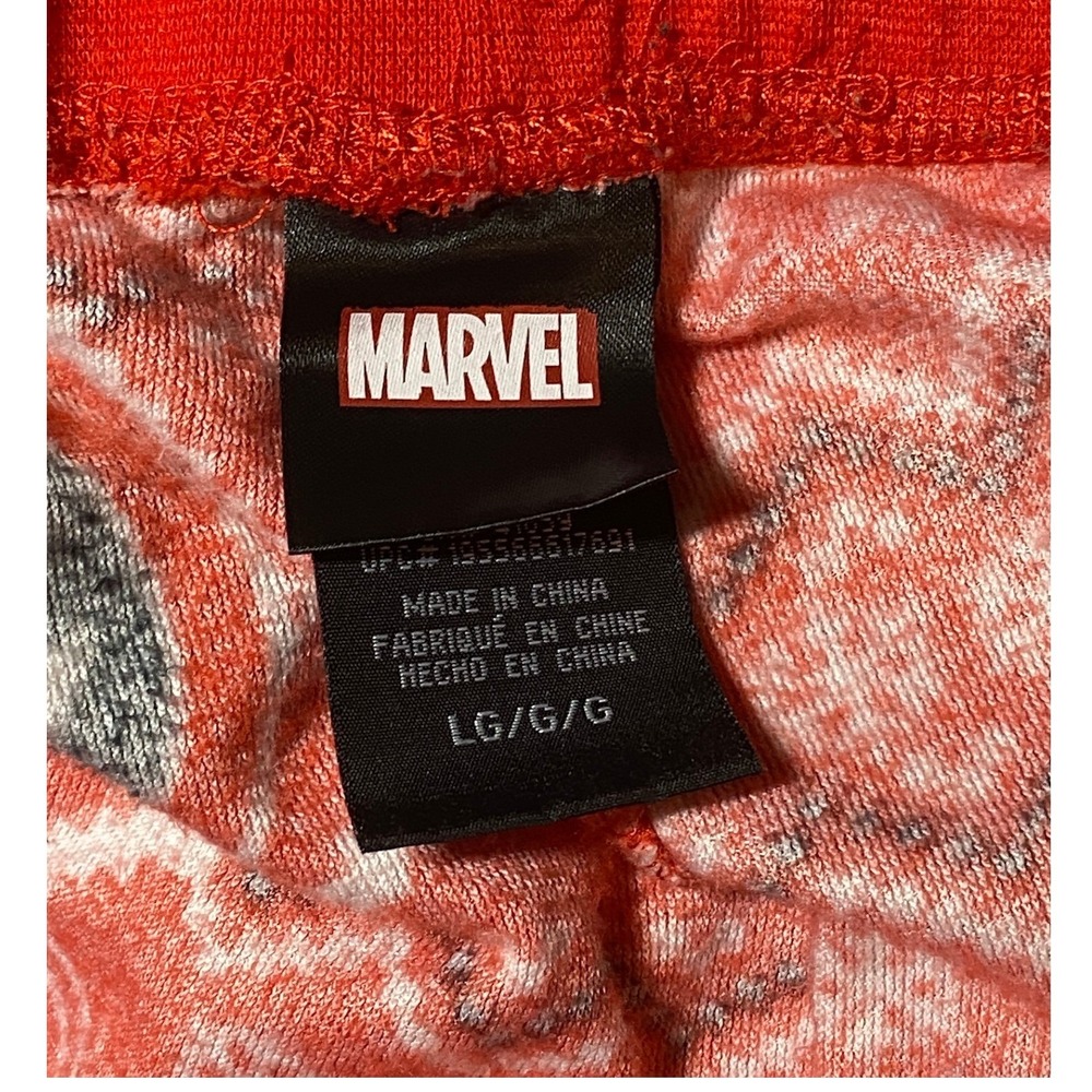 Marvel Deadpool Men's Large Red Fleece Pajama Joggers Pants Holiday Pattern - Picture 9 of 11